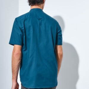 Jack Nicklaus Maximo Kemeja Shanghai Pria Pendek Slim Fit Turquoise