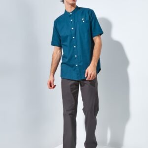 Jack Nicklaus Maximo Kemeja Shanghai Pria Pendek Slim Fit Turquoise