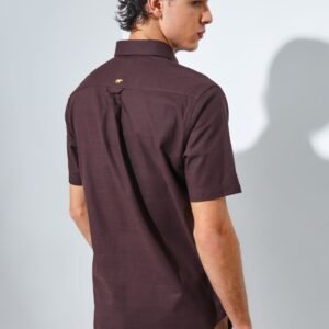 Jack Nicklaus Monarca Kemeja Pria Lengan Pendek Slim Fit Dark Brown