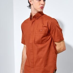Jack Nicklaus Monarca Kemeja Pria Lengan Pendek Slim Fit Brown Red