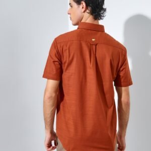Jack Nicklaus Monarca Kemeja Pria Lengan Pendek Slim Fit Brown Red