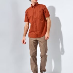 Jack Nicklaus Monarca Kemeja Pria Lengan Pendek Slim Fit Brown Red