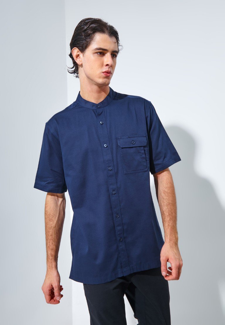 Jack Nicklaus Morata Kemeja Shanghai Pria Pendek Regular Navy - Image 3