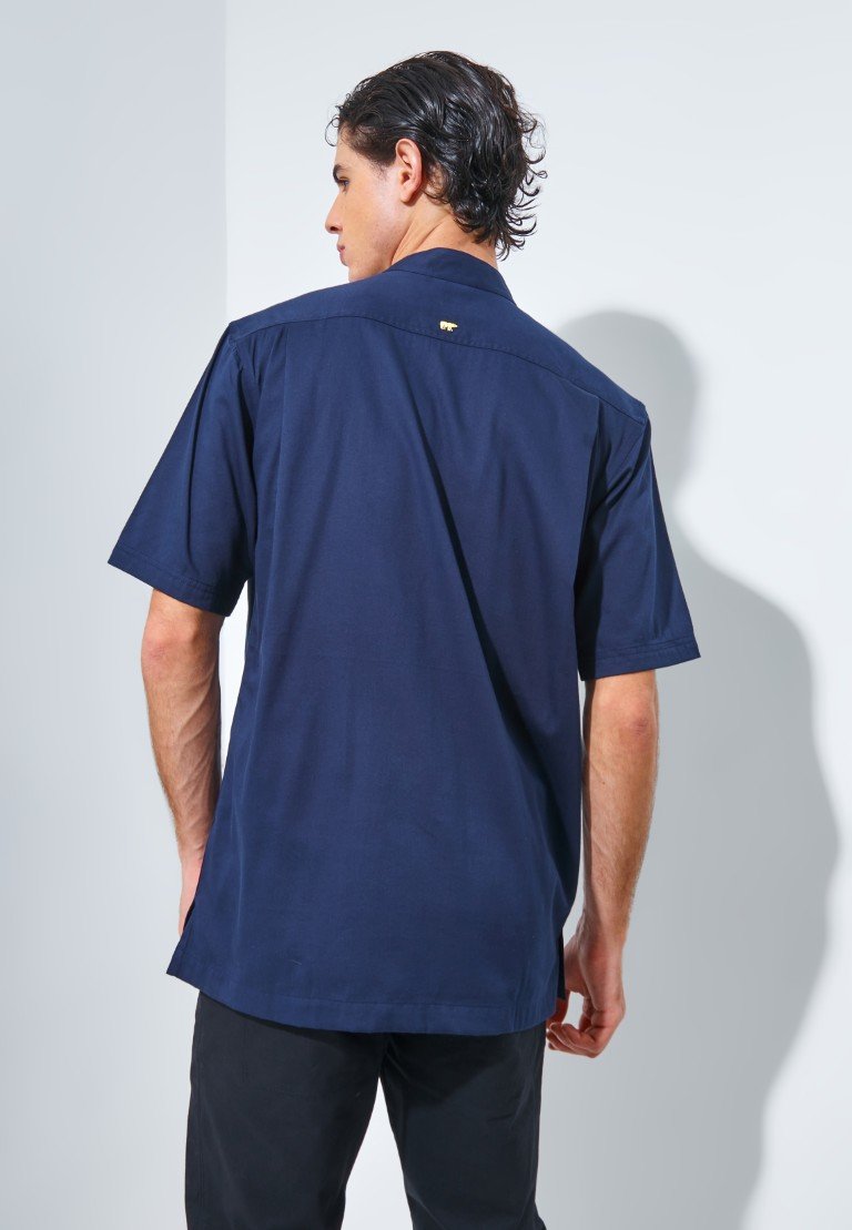 Jack Nicklaus Morata Kemeja Shanghai Pria Pendek Regular Navy - Image 5