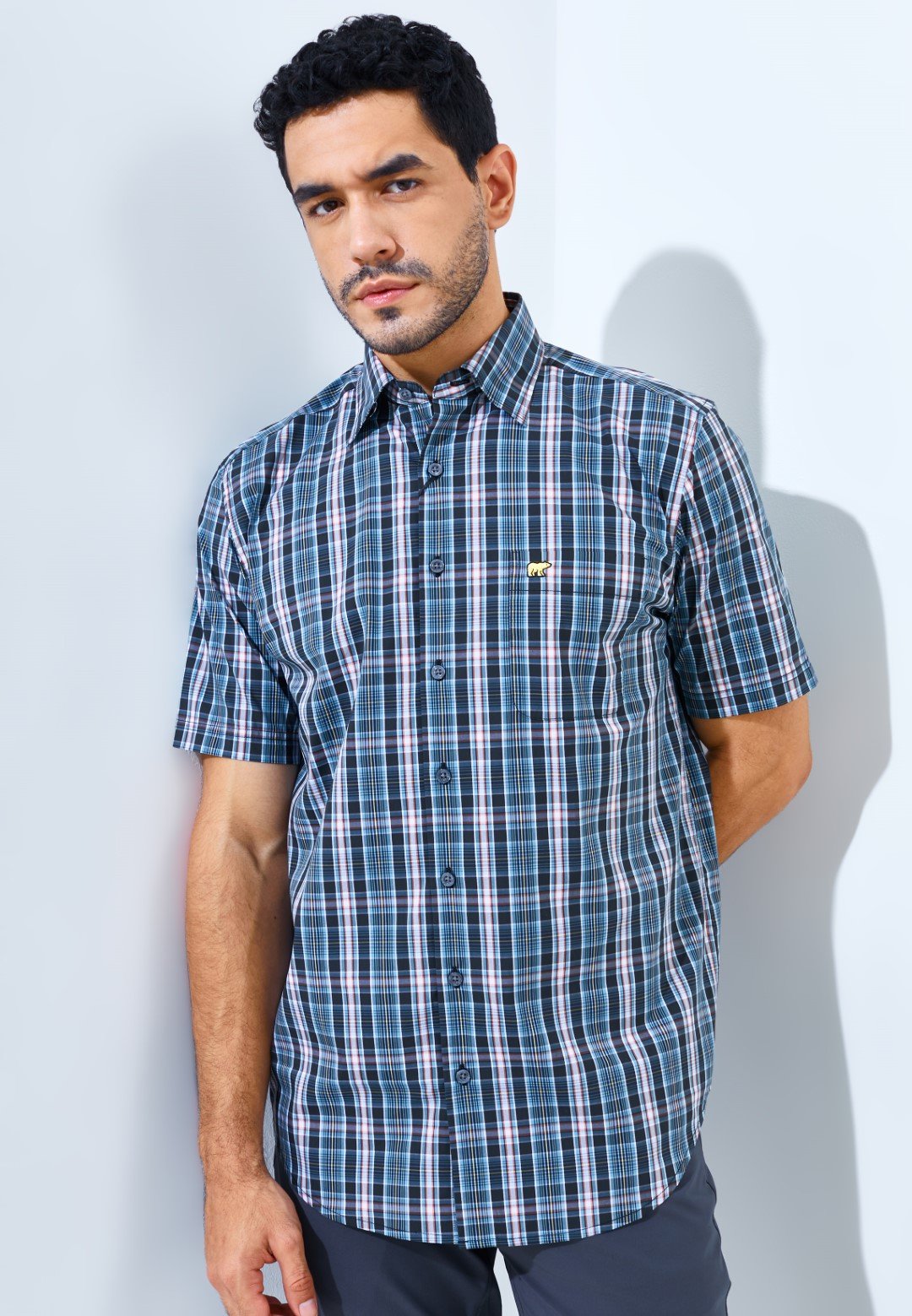 Jack Nicklaus Parkway Premium men's shirt Epping Plaid Virtual Olive