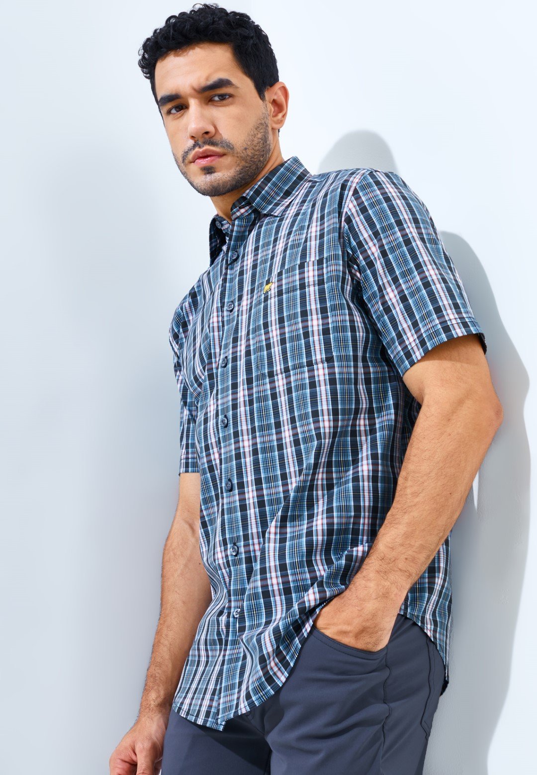 Jack Nicklaus Parkway Premium men's shirt Epping Plaid Virtual Olive - Image 2