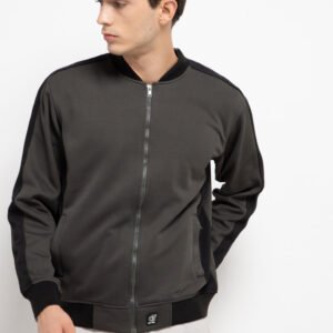 d&f Jaket pria Bomber Skinny Look - Abu tua