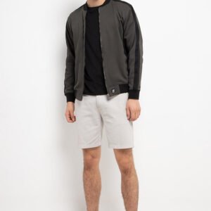 d&f Jaket pria Bomber Skinny Look - Abu tua