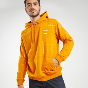 d&f sweatshirt hoodie pria unisex  L/S line - mustard