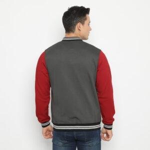 d&f jaket pria unisex bomber - abu maroon