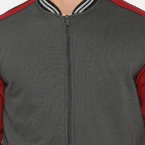 d&f jaket pria unisex bomber - abu maroon