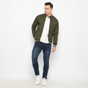 d&f jaket pria unisex biker  - olive