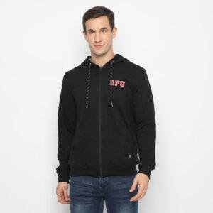 d&f sweatshirt hoodie pria unisex dfu - hitam