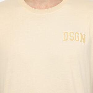 d&f kaos pria unisex print hd dsgn - cream