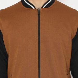 d&f jaket pria unisex bomber - coklat hitam