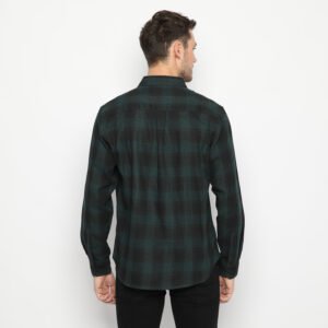 d&f kemeja pria unisex flanel - hijau