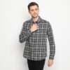 d&f kemeja pria unisex flanel - abu muda