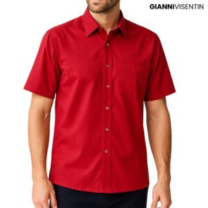 Gianni Visentin - Kemeja Formal Regular Bahan Rich Cotton Merah - 8605