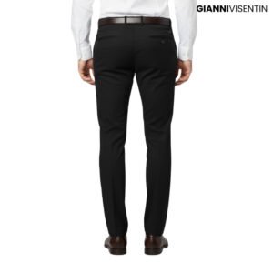 Gianni Visentin - Celana Bahan Formal Hightwiss Slimfit Pria Hitam - 4111