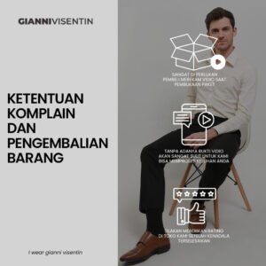 Gianni Visentin - Celana Chinos Stretch Pria Biru Tua - 4069