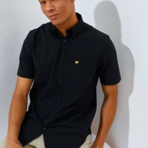 Jack Nicklaus Sleek Attire Kemeja Pria Lengan Pendek Slim Fit Black