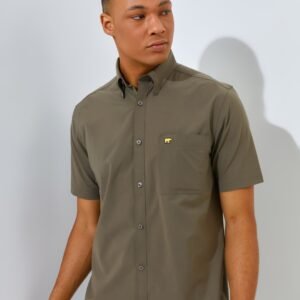 Jack Nicklaus Sleek Attire Kemeja Pria Lengan Pendek Slim Fit Olive