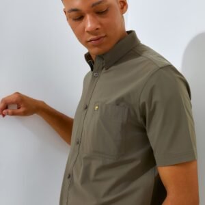 Jack Nicklaus Sleek Attire Kemeja Pria Lengan Pendek Slim Fit Olive