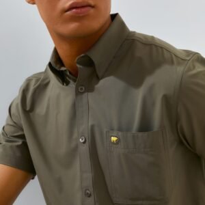 Jack Nicklaus Sleek Attire Kemeja Pria Lengan Pendek Slim Fit Olive