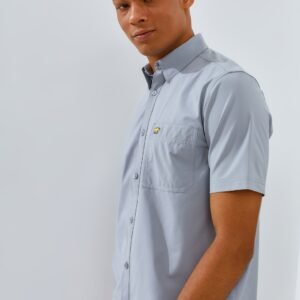 Jack Nicklaus Sleek Attire Kemeja Pria Lengan Pendek Slim Fit Light Grey