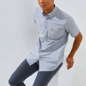 Jack Nicklaus Sleek Attire Kemeja Pria Lengan Pendek Slim Fit Light Grey