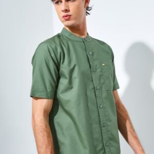 Jack Nicklaus Volga Kemeja Shanghai Pria Pendek Slim Fit Green