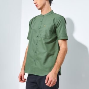 Jack Nicklaus Volga Kemeja Shanghai Pria Pendek Slim Fit Green