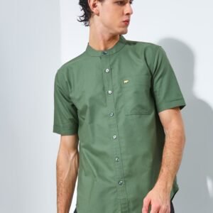 Jack Nicklaus Volga Kemeja Shanghai Pria Pendek Slim Fit Green