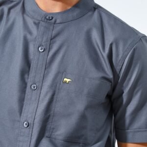 Jack Nicklaus Volga Kemeja Shanghai Pria Pendek Slim Fit Grey