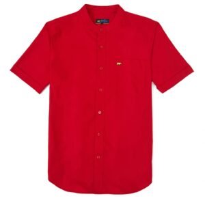 Jack Nicklaus Volga Kemeja Shanghai Pria Pendek Slim Fit Chili Red