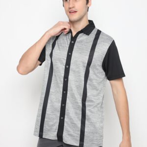 Jack Nicklaus Cyrus Premium Vertical Stripe Full Button Polo Caviar