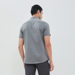 Jobb Baldwin Kemeja Pria Lengan Pendek Slim Fit Abu-abu