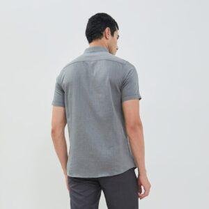 Jobb Baldwin Kemeja Pria Lengan Pendek Slim Fit Abu-abu