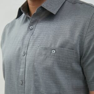 Jobb Baldwin Kemeja Pria Lengan Pendek Slim Fit Abu-abu