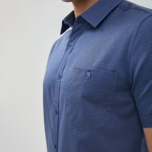 Jobb Baldwin Kemeja Pria Lengan Pendek Slim Fit Navy