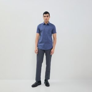 Jobb Baldwin Kemeja Pria Lengan Pendek Slim Fit Navy