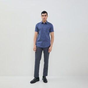 Jobb Baldwin Kemeja Pria Lengan Pendek Slim Fit Navy