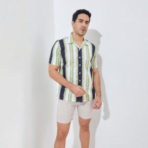 Jack Nicklaus Rapenburg Premium Havana Stripe Shirt Classic Navy