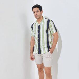 Jack Nicklaus Rapenburg Premium Havana Stripe Shirt Classic Navy