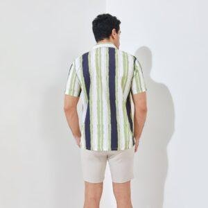 Jack Nicklaus Rapenburg Premium Havana Stripe Shirt Classic Navy