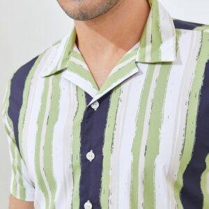 Jack Nicklaus Rapenburg Premium Havana Stripe Shirt Classic Navy