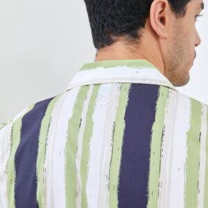 Jack Nicklaus Rapenburg Premium Havana Stripe Shirt Classic Navy