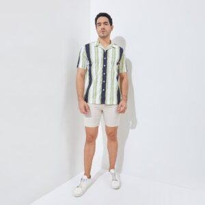 Jack Nicklaus Rapenburg Premium Havana Stripe Shirt Classic Navy