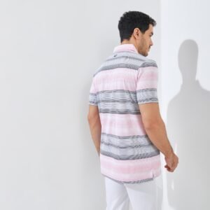 Jack Nicklaus Meininger Premium Fine Multi Stripe Polo Sunset