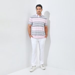 Jack Nicklaus Meininger Premium Fine Multi Stripe Polo Sunset